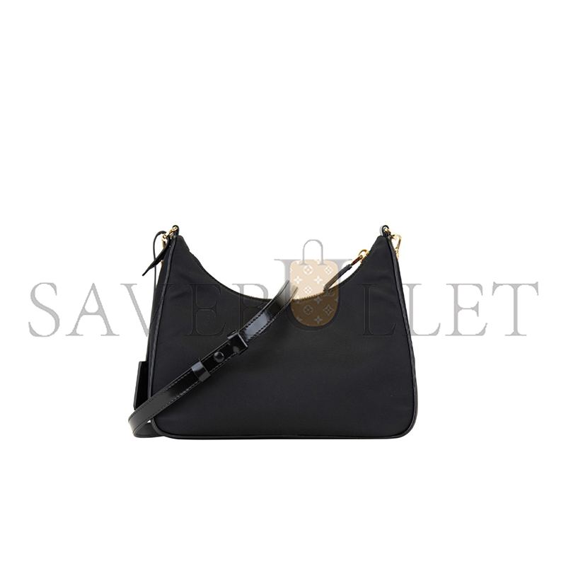 Pra*a re-nylon and brushed-leather mini bag 1bc198 (22.5*18.5*6.5cm)